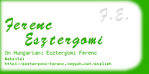 ferenc esztergomi business card